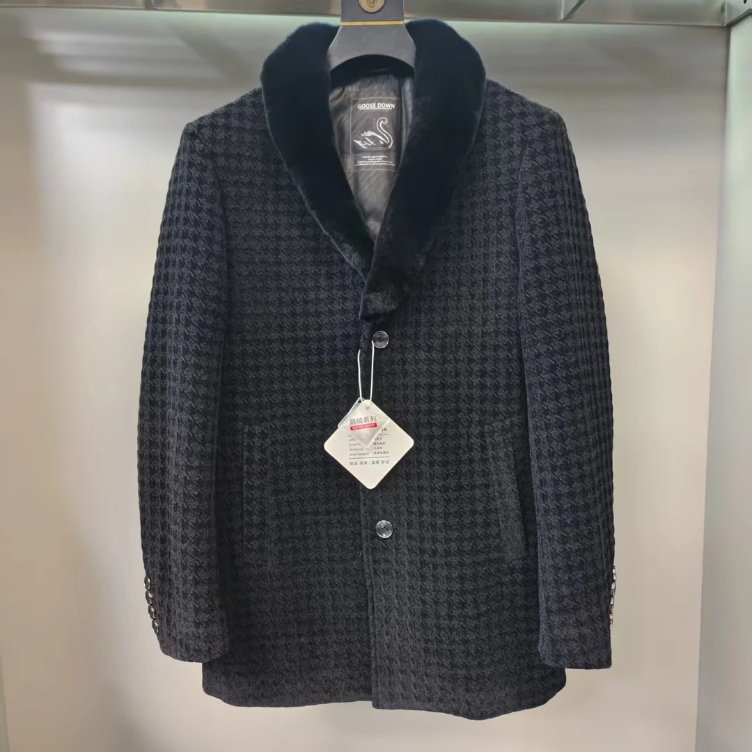 6669男士冬季带毛领羽绒内胆厚款大衣外套(LS)