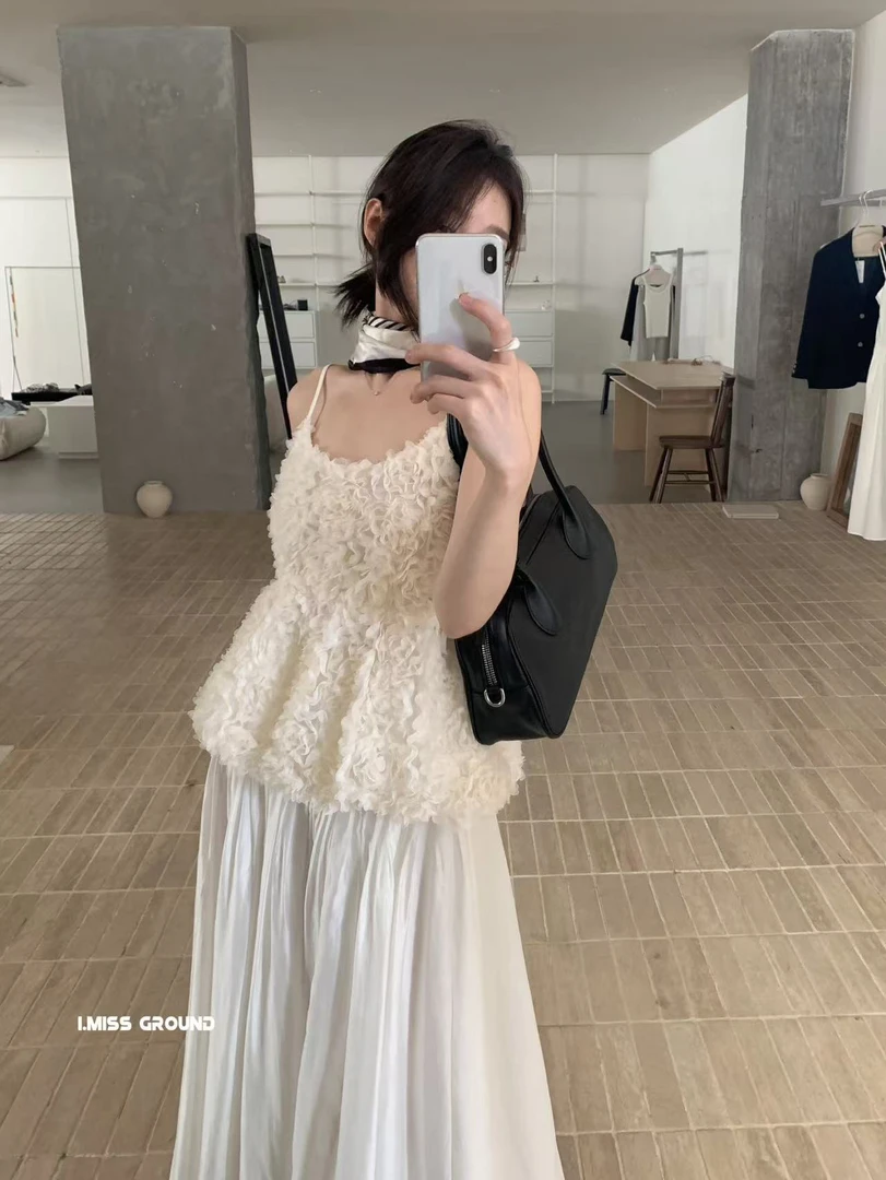 imiss@3058 美到发晕的立体花花吊带