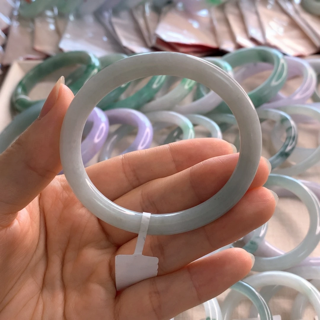 翡翠未镶嵌手镯贵妃圆54.4