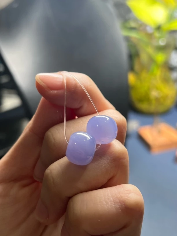 薰衣草紫罗兰桶珠子吊坠10.1x12.5冰胶细润