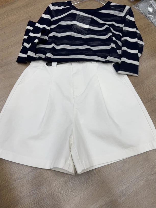 米蓝家 休闲简约夏季有型白色短裤