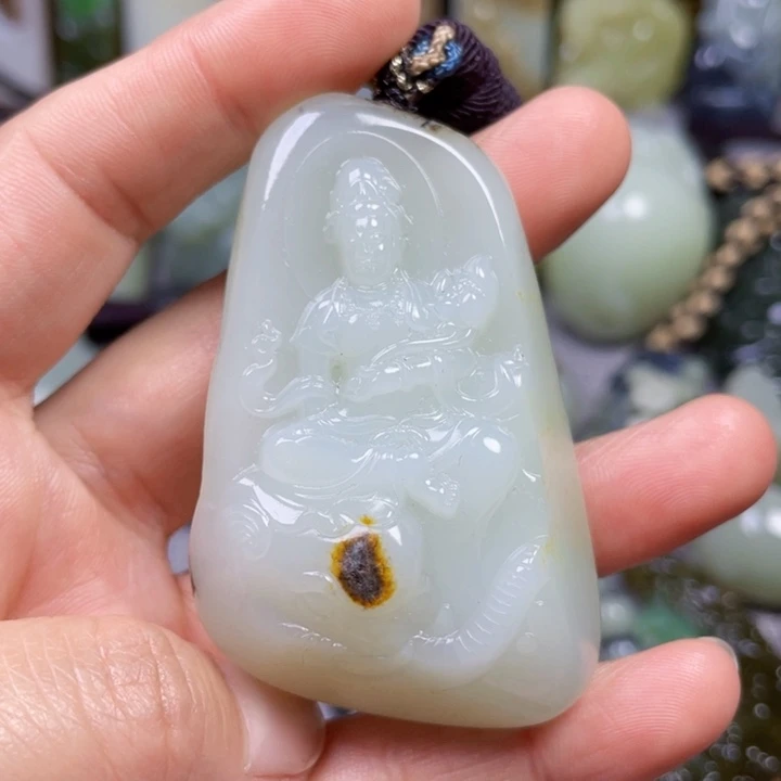 和田玉未镶嵌挂件米*