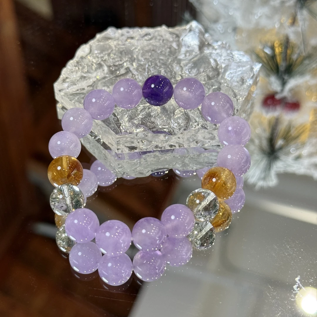 【紫你就发财】黄塔晶紫水晶11mm手串面小仙多样性发其一