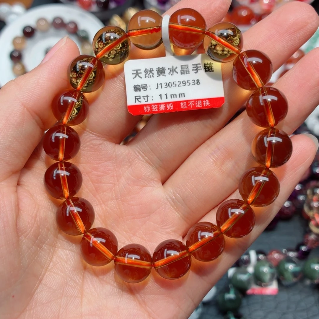 未镶嵌手链水晶金红料黄水晶