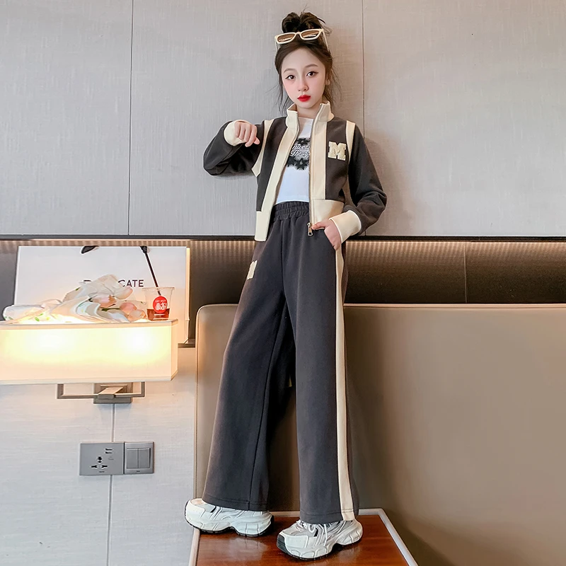 女童秋装运动套装大童时髦洋气秋季休闲网红炸街卫衣春秋款儿童装