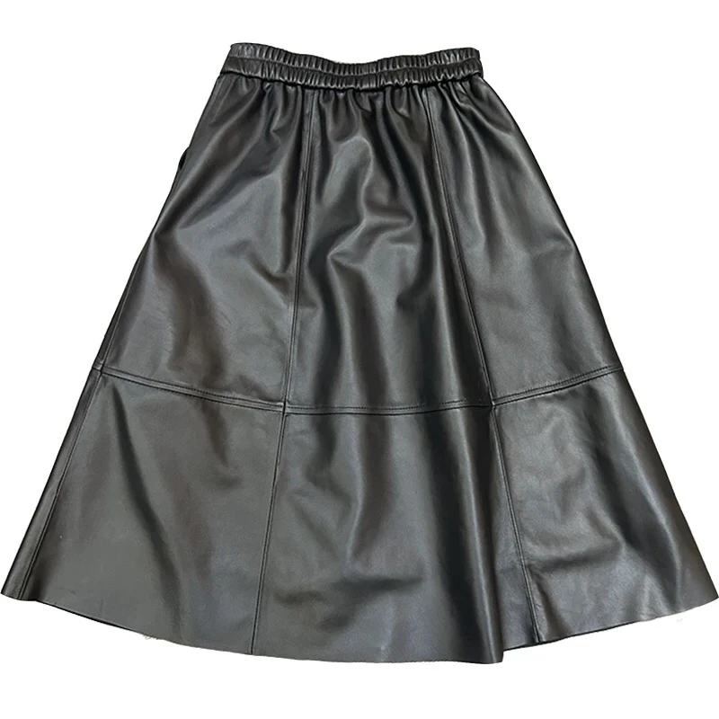 古欧松紧高腰伞裙大摆裙238066