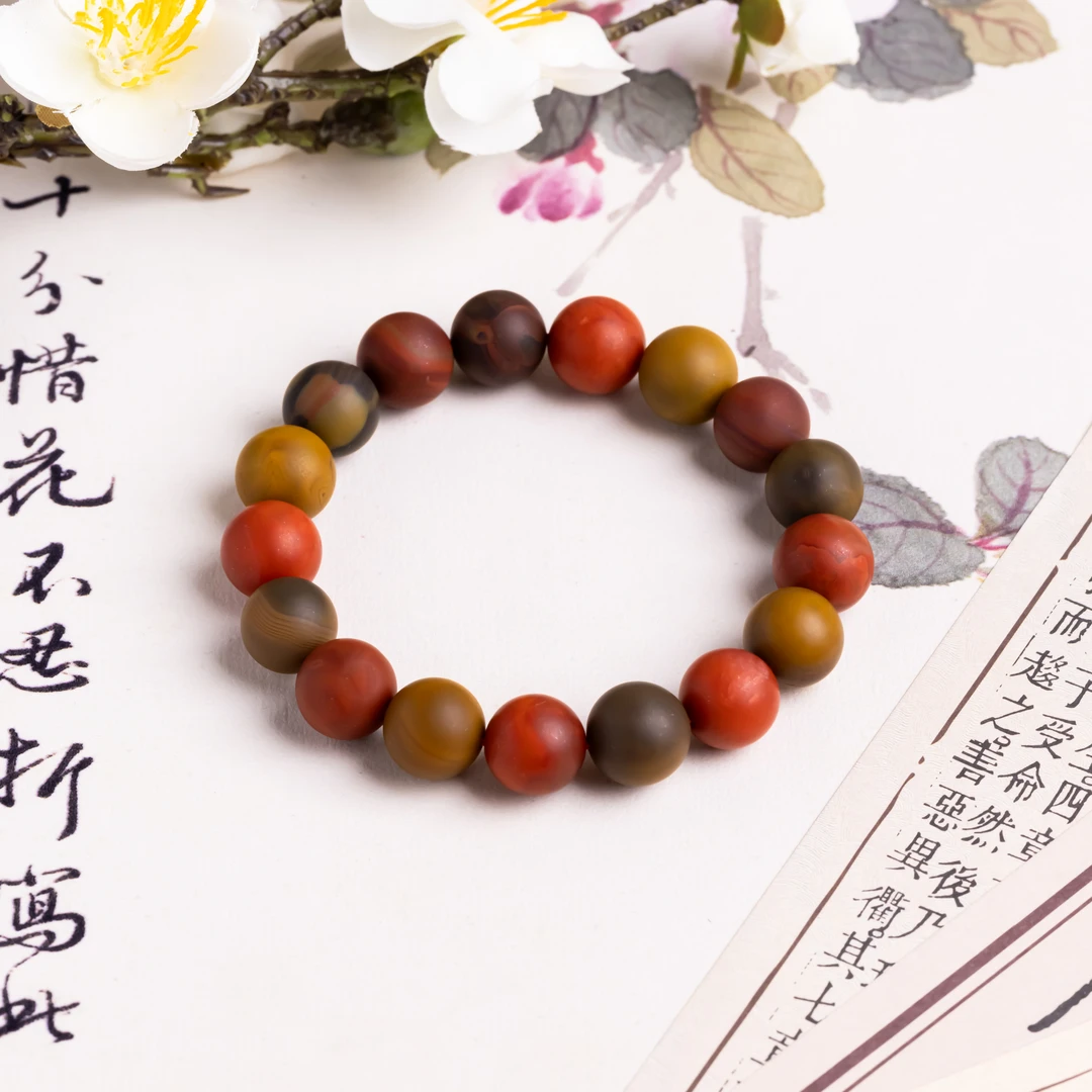 【南红系列】天然原矿南红包浆料圆珠手串