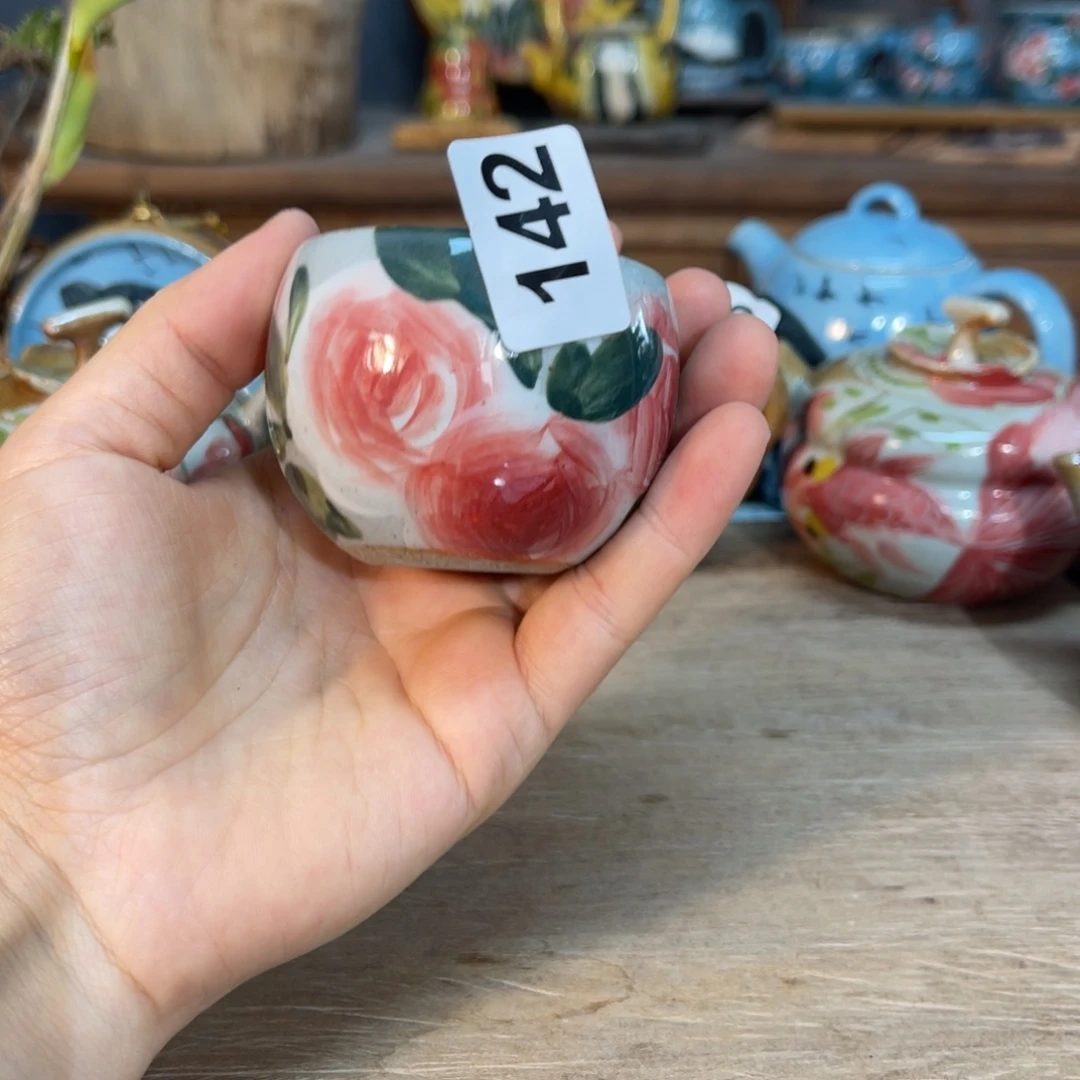 壶素浅陶瓷手工手绘