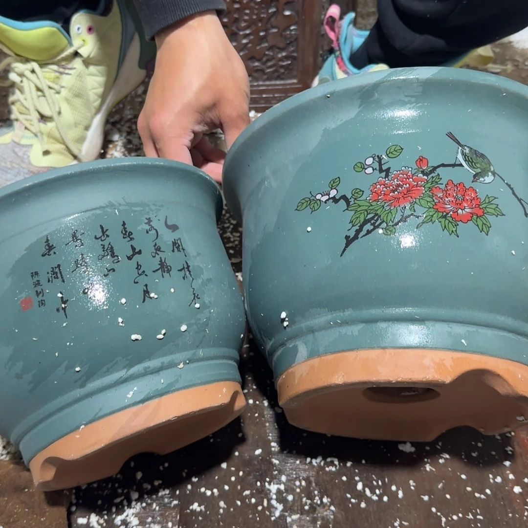 紫砂花盆口径23高度17口20