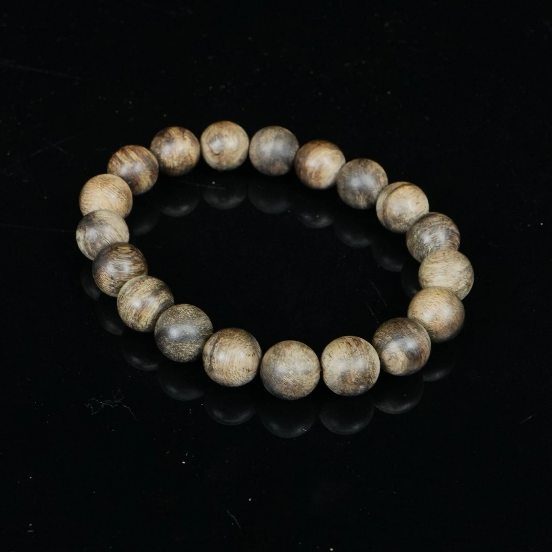 A5266 菲律宾马尼拉沉香黑油9分沉手串 1.07cm 11.37g