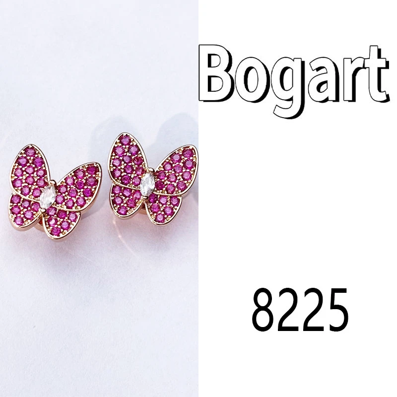 合金耳饰 8225 蝴蝶红专【镀K金】高档轻奢气质款