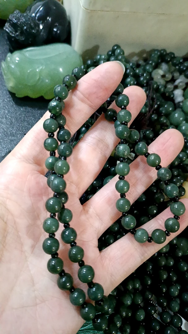 岫玉珠子链款式玉珠子链，新货