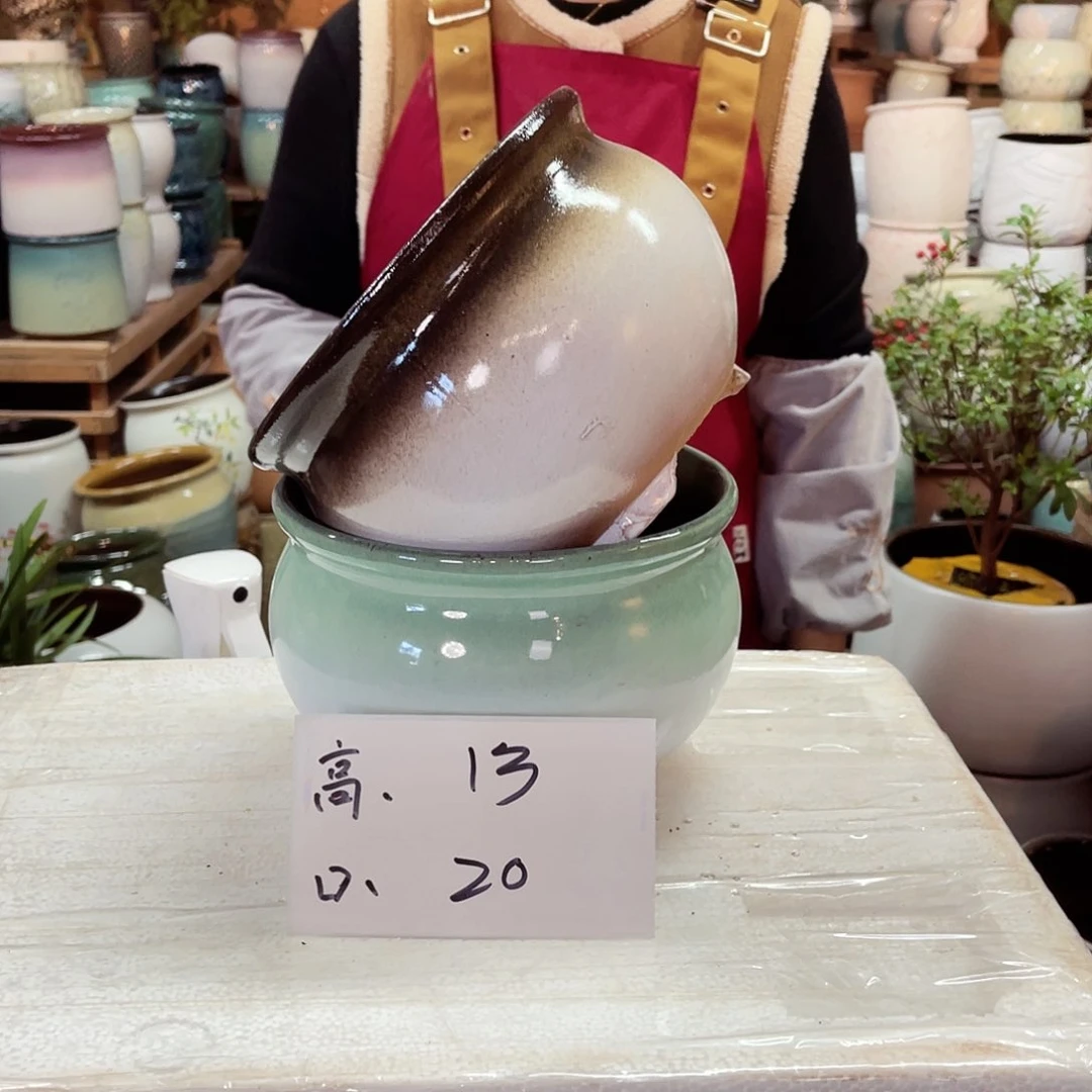 紫砂花盆高度13口径20