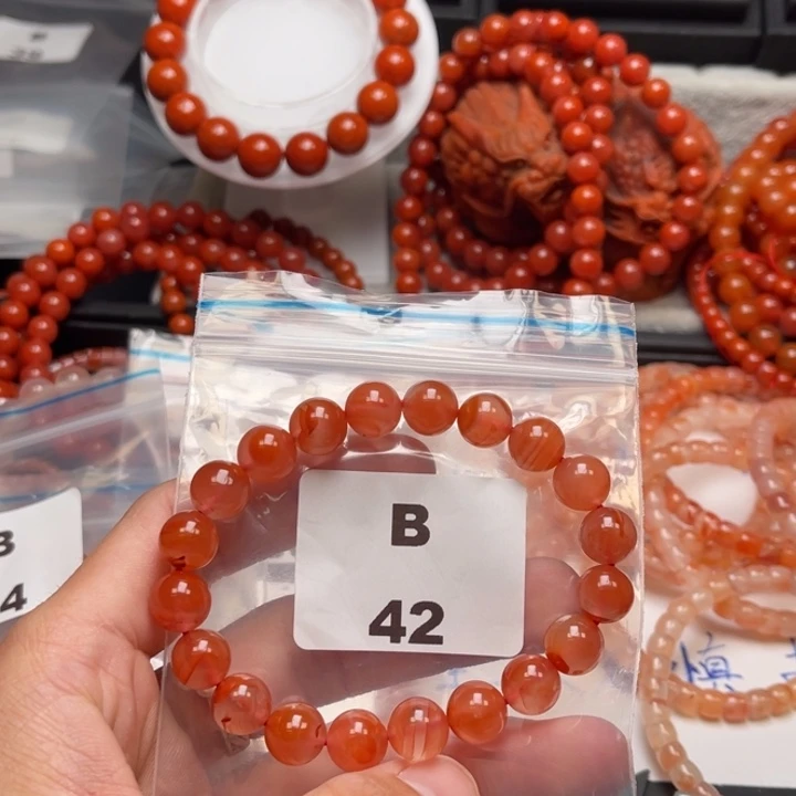 未镶嵌多样性发货默认微瑕称重9m m南红玛瑙