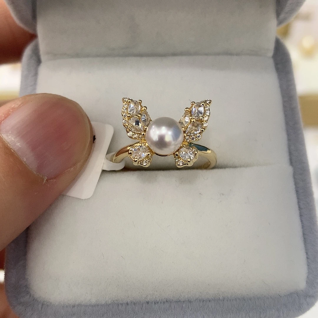 海水珍珠戒指银S925镶嵌