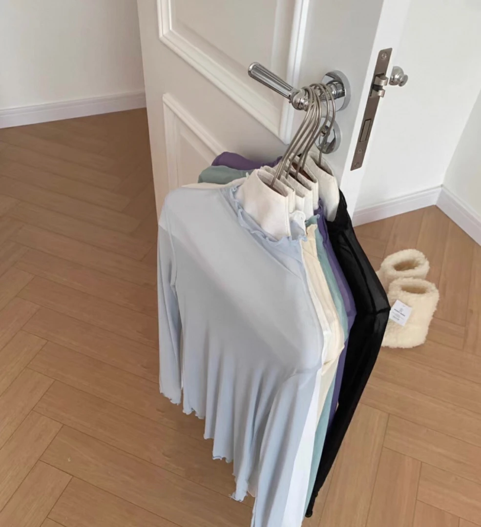 （wang的透肉打底）2025新款半透视感网纱高领上衣T恤女打底衫C420