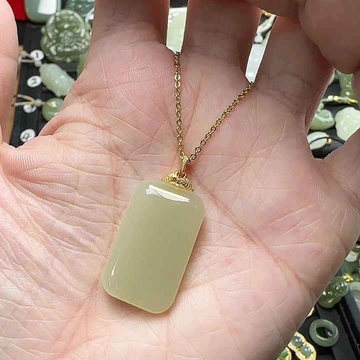 颈饰银S925镶嵌和田玉