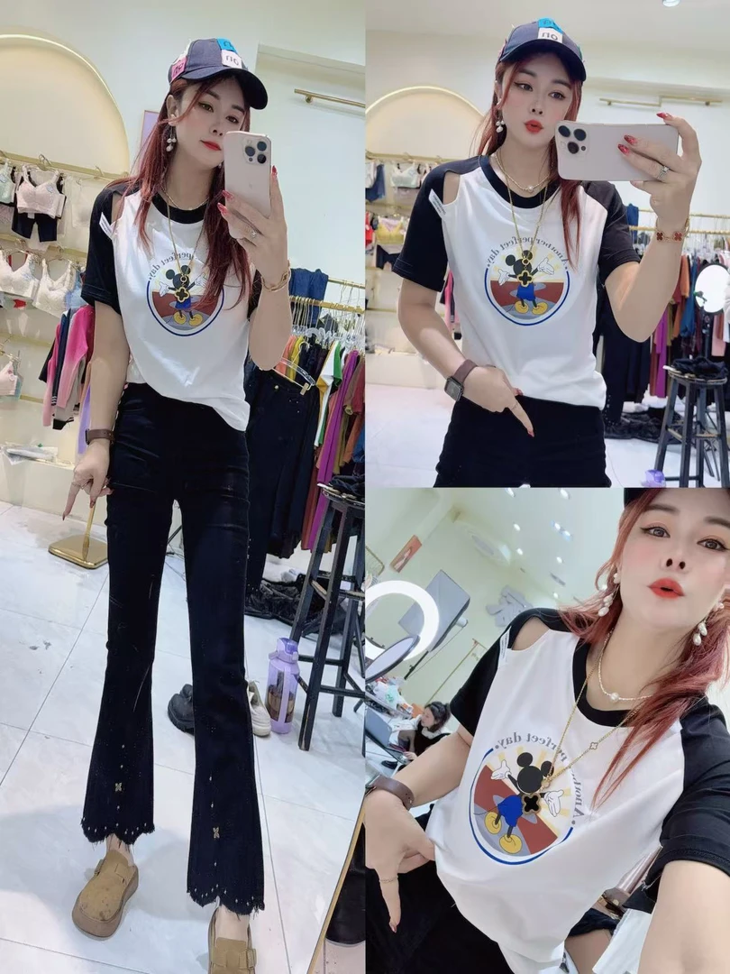 新款撞色显瘦时尚休闲上衣801