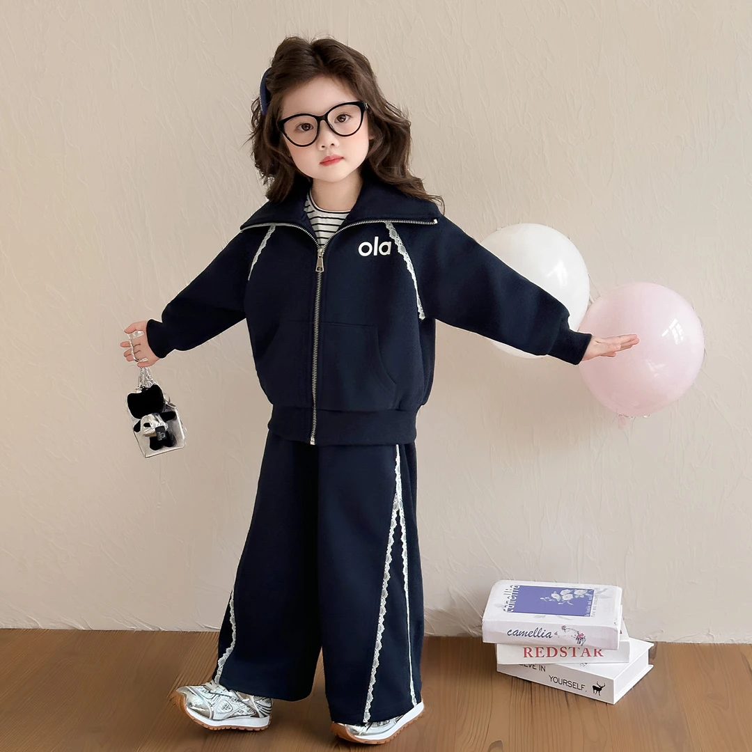 英国MK&DK 女童套装秋季新款洋气韩版运动装中小童秋装外套两件套