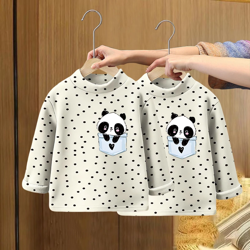 女童高领中大小童德绒外穿秋冬宝宝儿童衣服韩版长袖洋气打底T恤