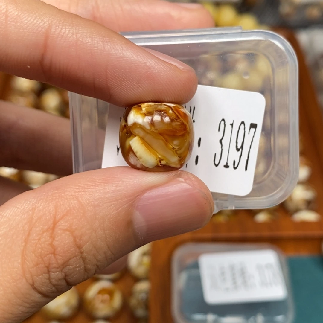 沁色蜜蜡未镶嵌3197