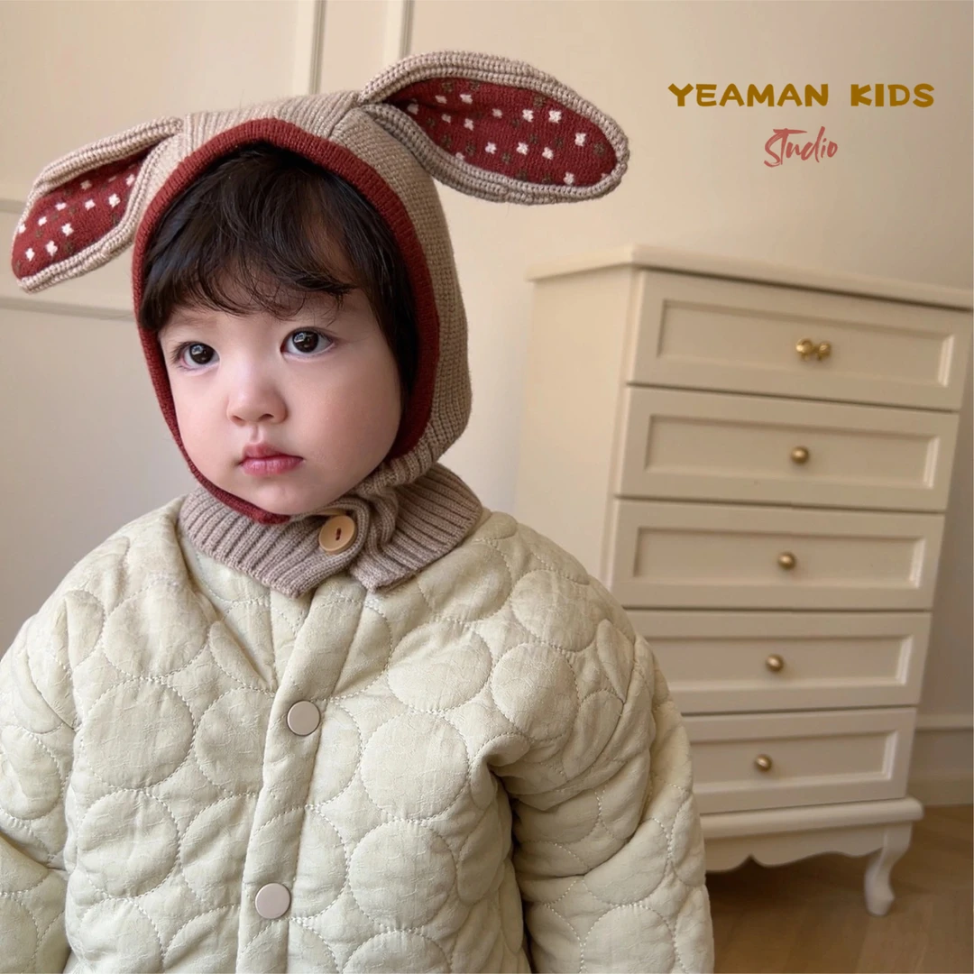 【编码501-550】YEAMAN伊曼儿童秋冬韩系毛线帽护耳帽