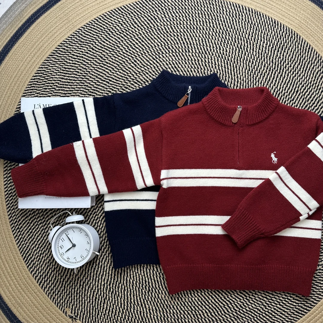 IEF/爱依服【亲子装】秋冬款洋气出游时尚休闲百搭条纹针织毛衣上衣