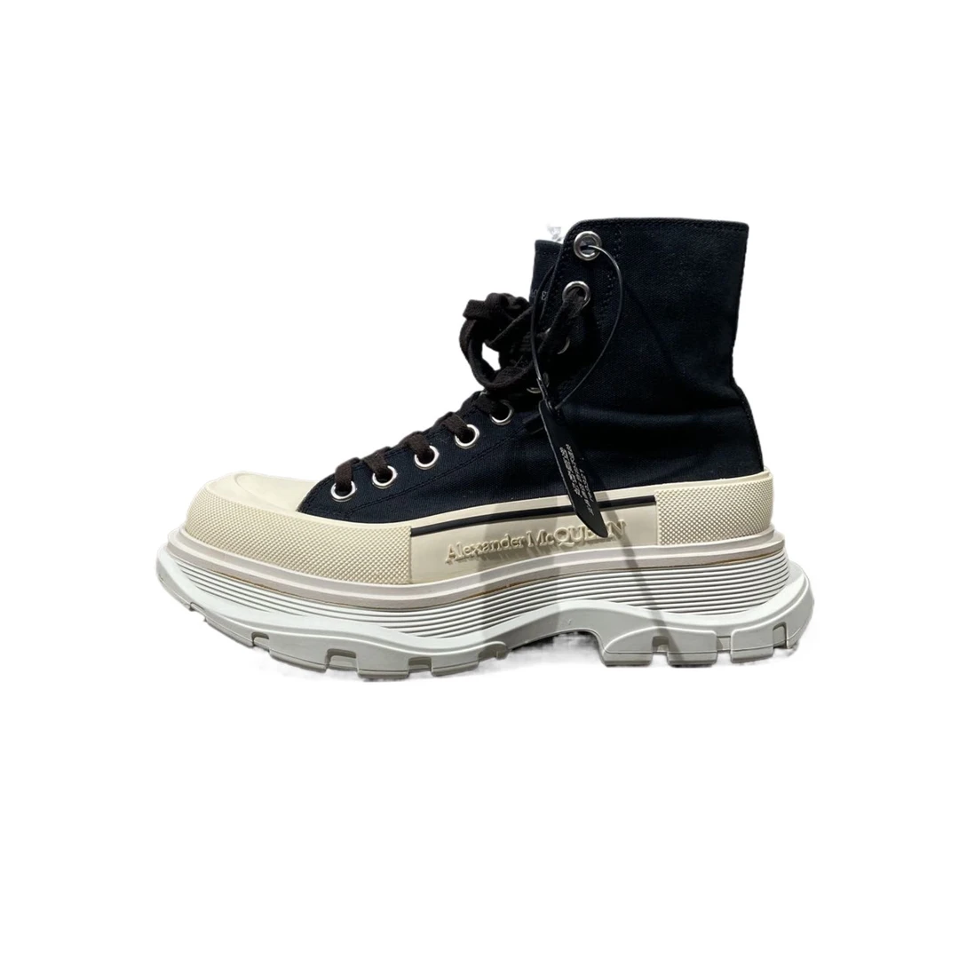 95新 Alexander McQueen/亚历山大·麦昆 37码黑白厚底鞋 re9321