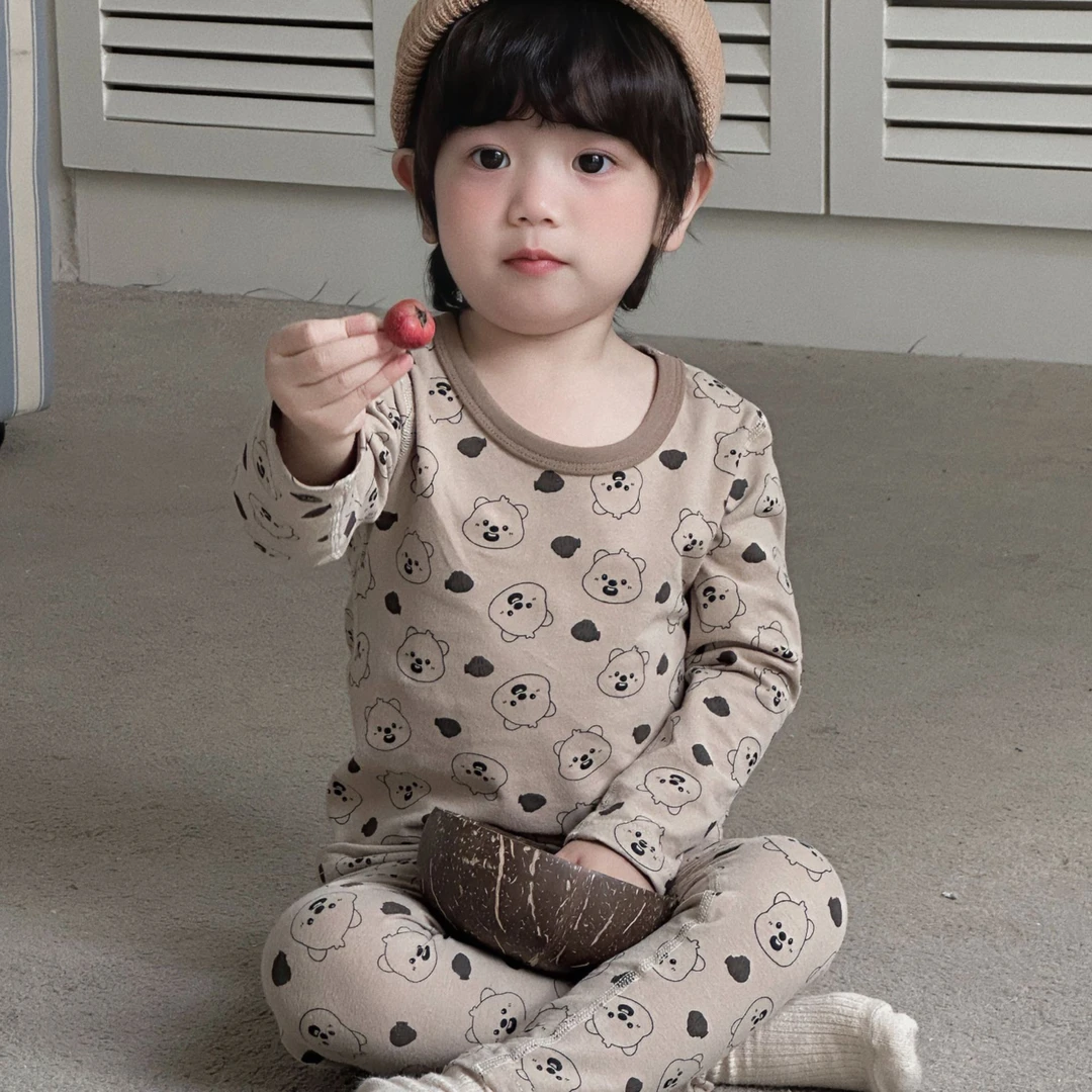儿童纯棉秋衣秋裤套装男女童家居服中大童a类秋冬季打底空调服