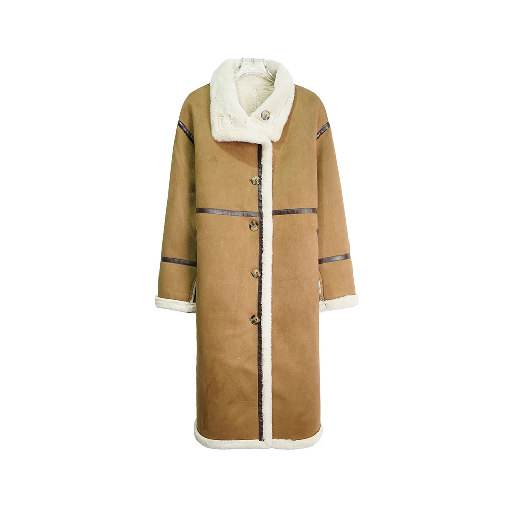 X24739【上新】时尚设计感复古宽松高级感立领加厚长款外套