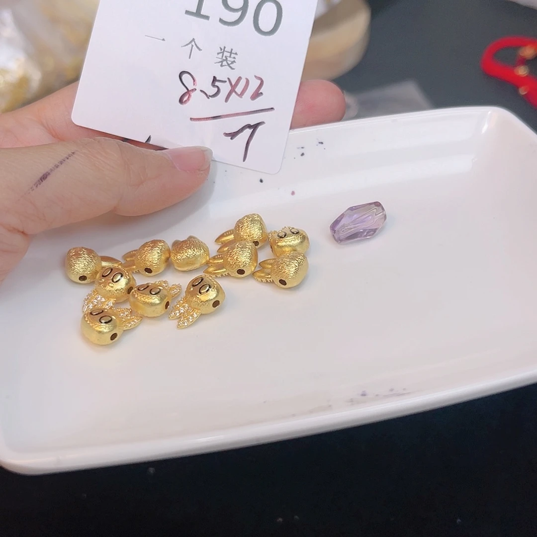 紫晶珠宝半成品银S925镀金镶嵌190