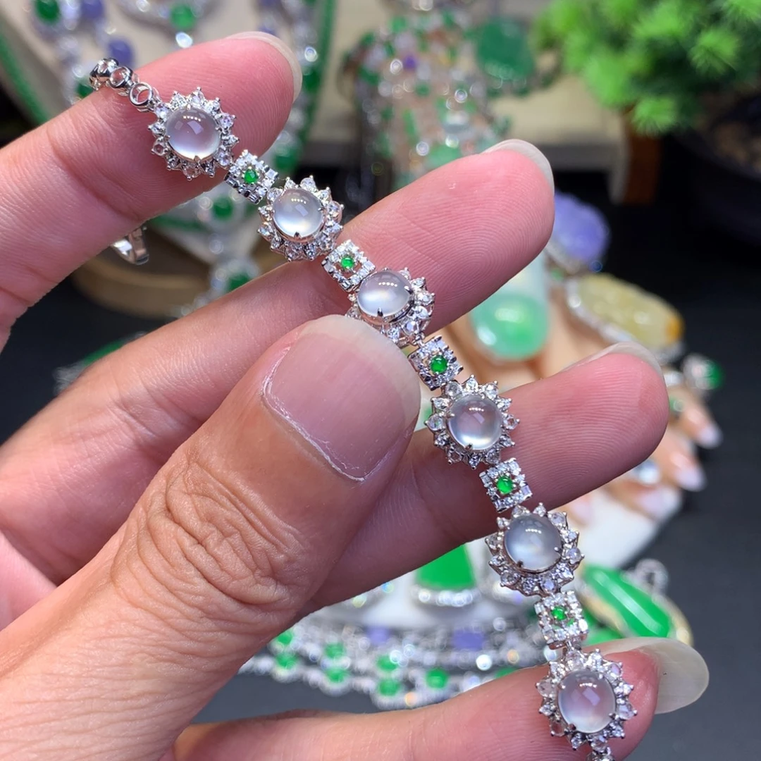 18K金镶嵌手链翡翠