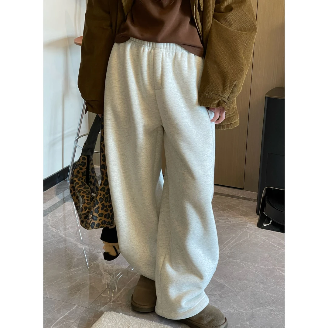 YUUKO 【奶奶裤】美拉德慵懒风宽松加绒卫裤 —25213