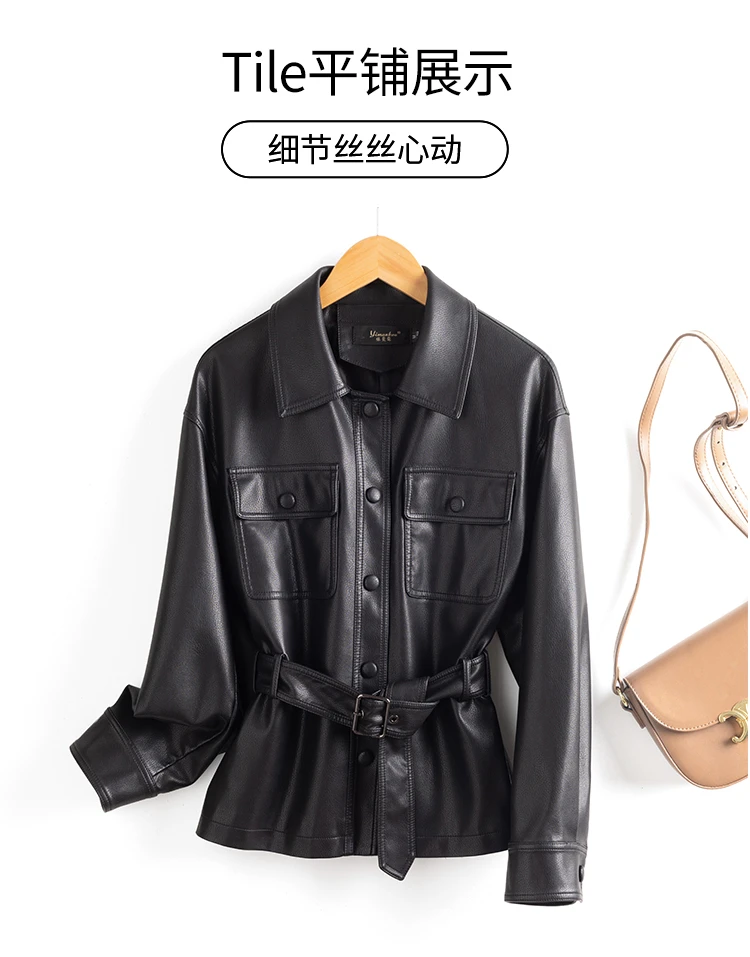 0366皮衣女短款皮夹克修身显瘦气质皮衣外套女