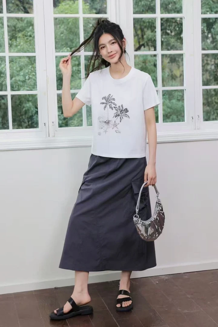 章那汀/53322冰感棉休闲百搭T恤