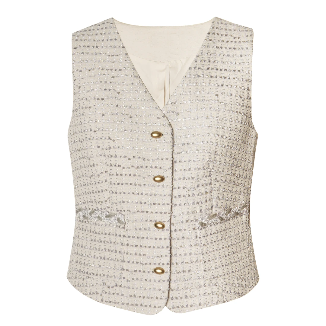 2025新款时尚春季韩系气质小香风简约背心马甲