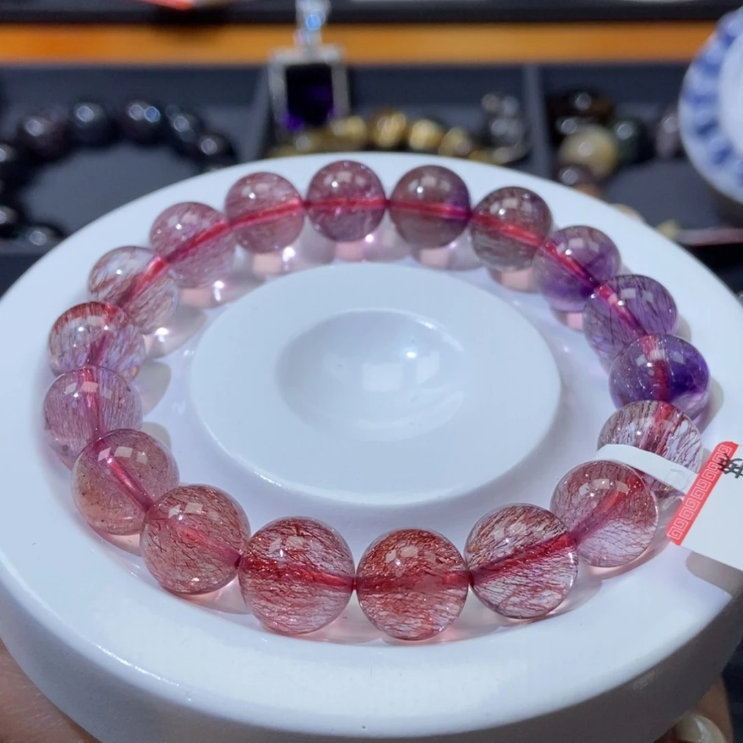 水晶超七手链11mm未镶嵌