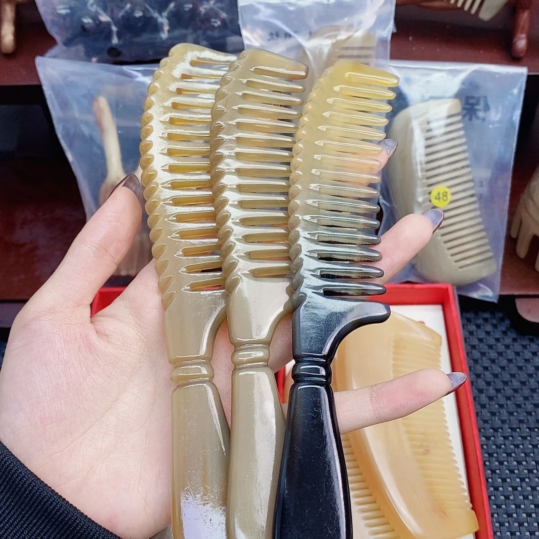 纯手工制作纯牛角梳子