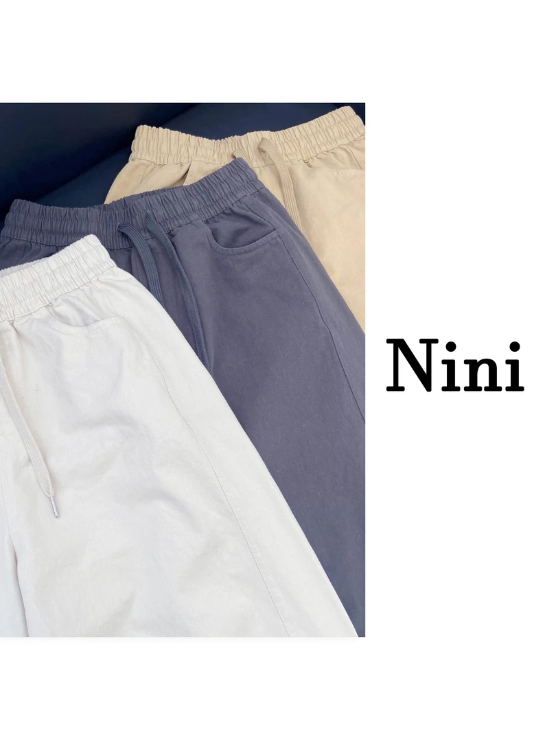 Nini 春季新款高山棉纯色休闲卫裤-25007