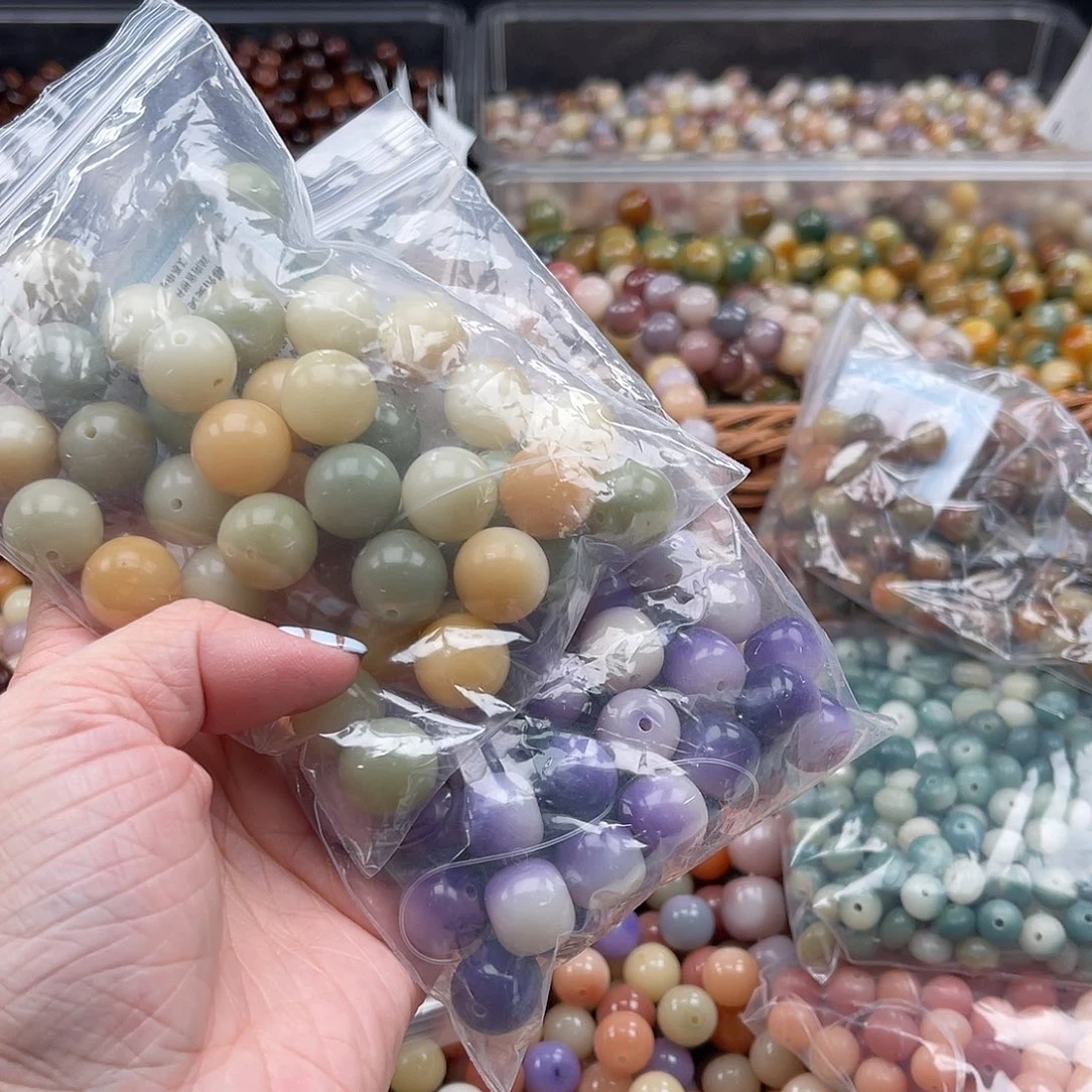 白玉菩提吊坠A/14mm/60颗锅底