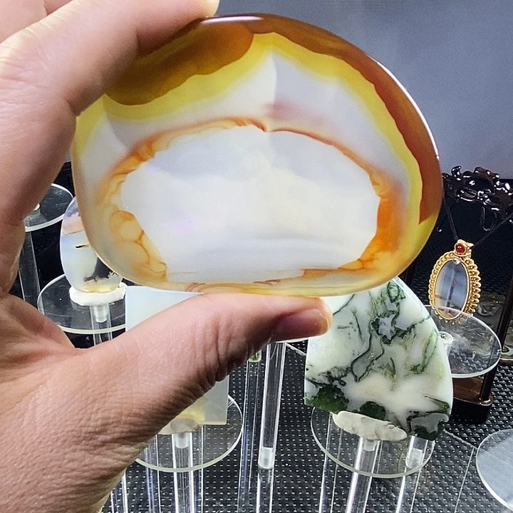 合成碳硅石非金属时尚图纹画面石饰品