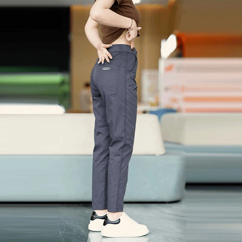 夏季冰丝薄款透气休闲裤男款宽松小直筒潮牌时尚运动舒适水洗长裤