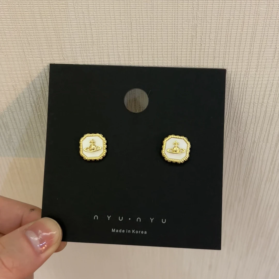 925银耳饰 CHANGE x 金框星球耳钉 百搭复古简约 特 E770