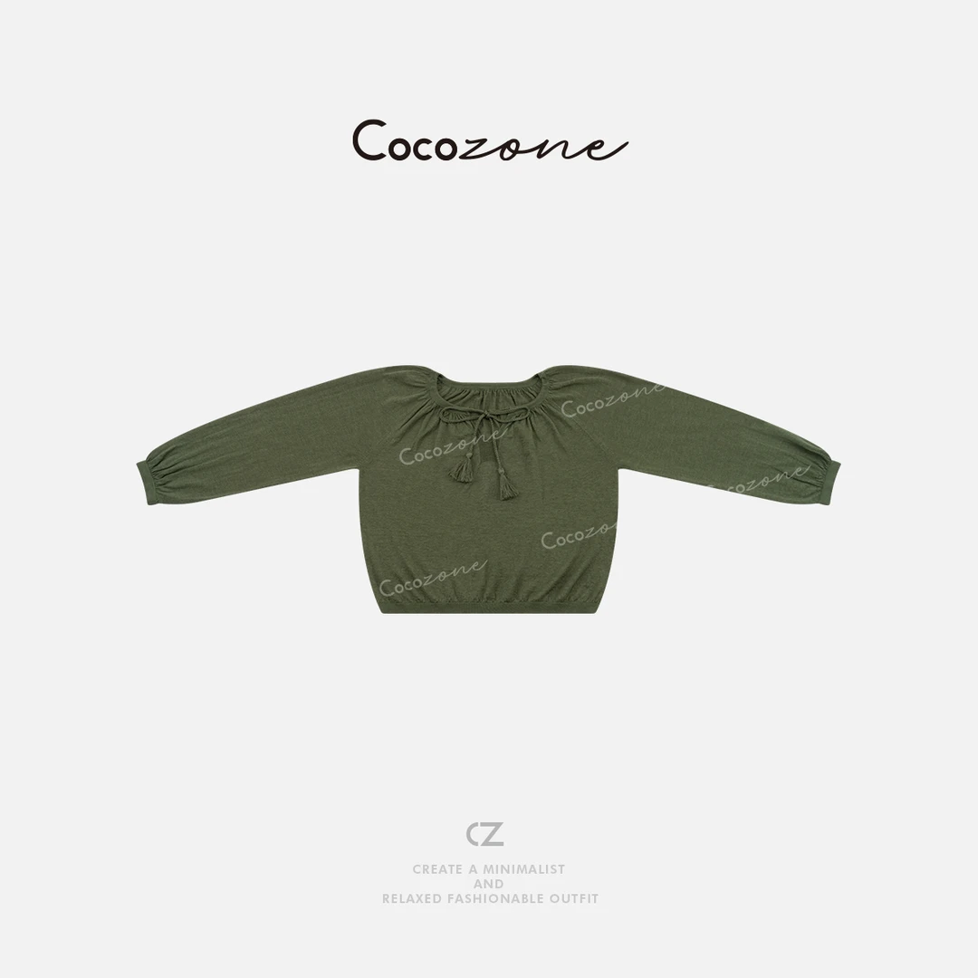 COCO ZONE 刘一一 【亚麻棉混纺】流苏系绳亲肤毛针织衫 CD1A0832