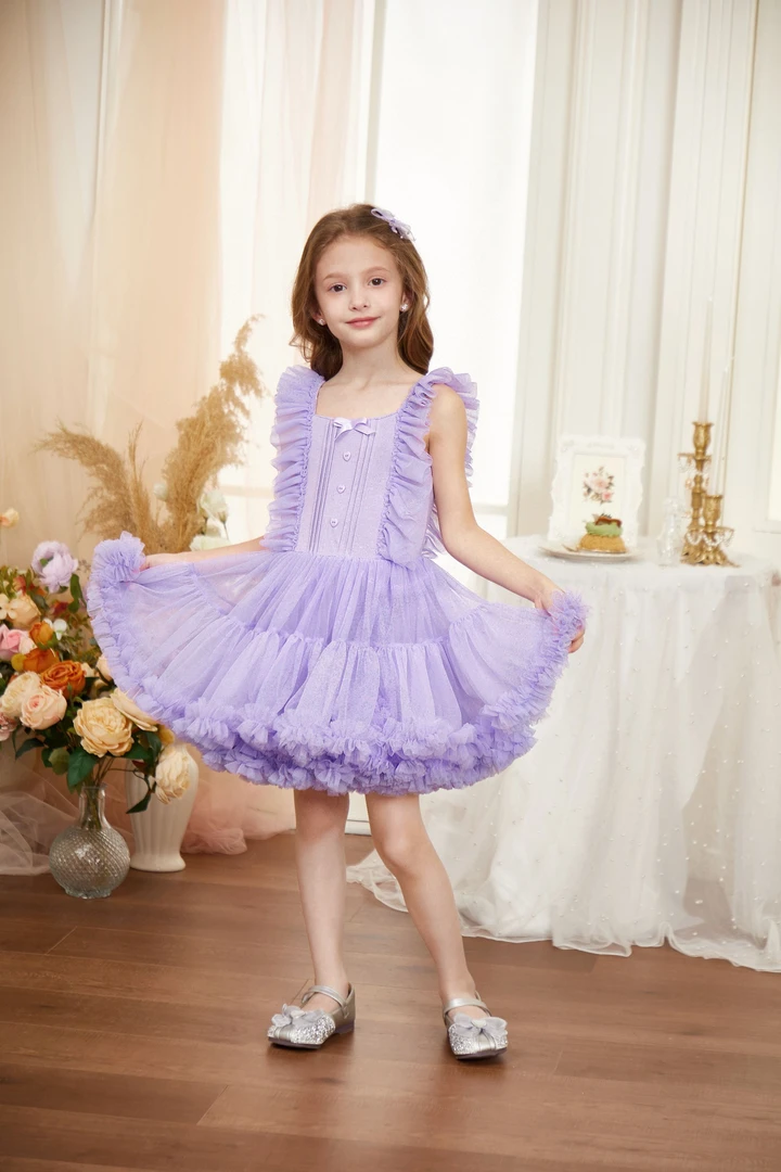 欧若风童装精灵女孩连衣裙公主裙儿童洛丽塔tutu裙飞飞袖吊带裙