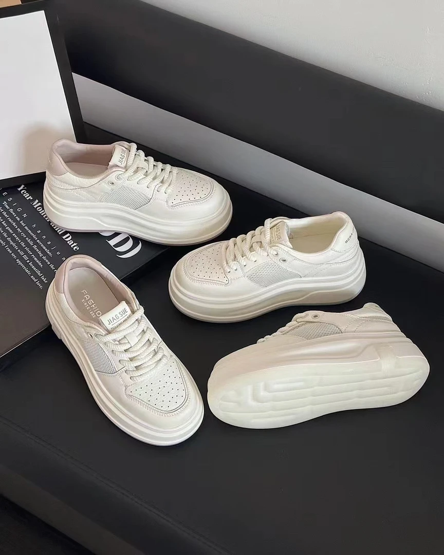 溶解鞋韩版低帮女鞋夏季小皮鞋板鞋百搭熊猫厚底休闲鞋女透气3362