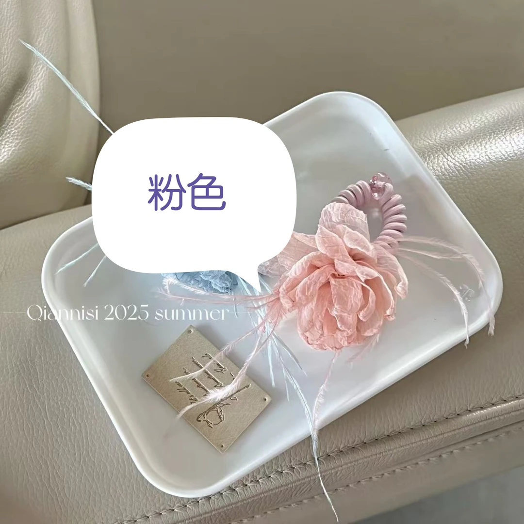 C615粉色花花泡菜款电话线发绳