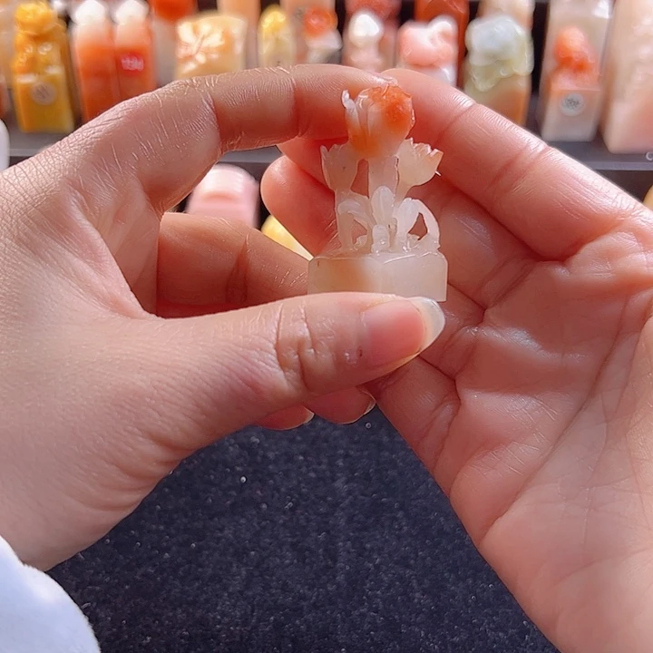 老挝石印石曦*2厘米，玫瑰