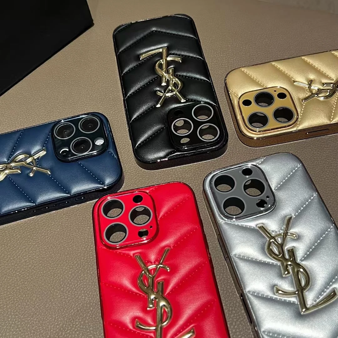 电镀皮质YSL带镜头膜适用华为P70pro手机壳16新款mate70苹果15pro