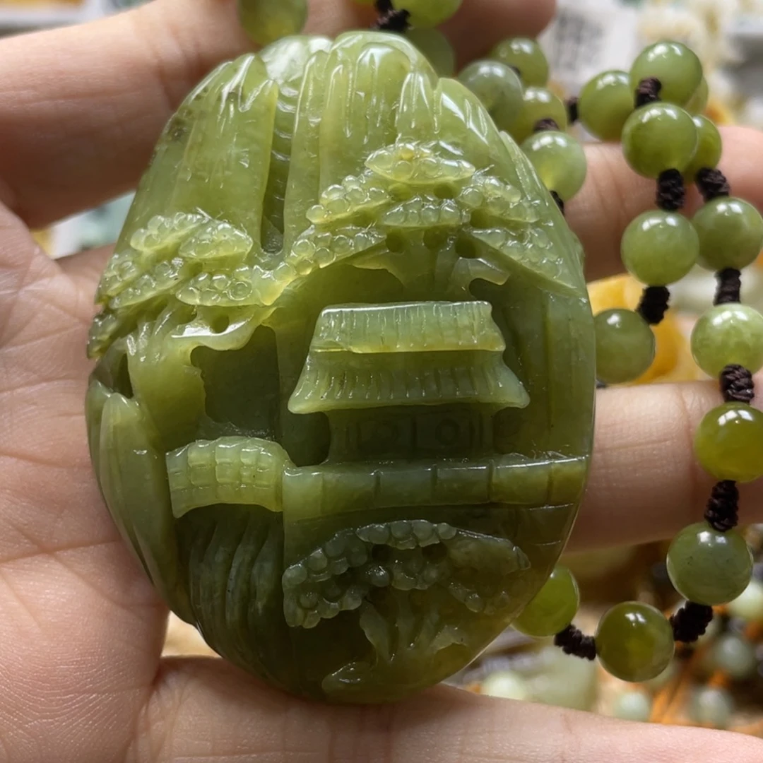 蛇纹石玉颈饰未镶嵌珍